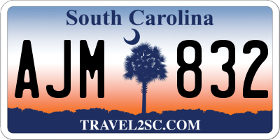 SC license plate AJM832