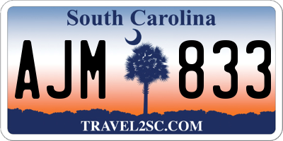SC license plate AJM833