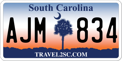SC license plate AJM834