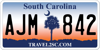 SC license plate AJM842