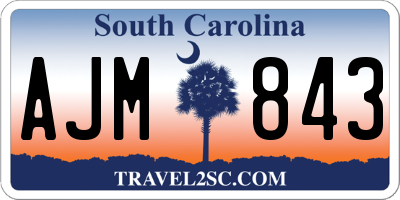 SC license plate AJM843