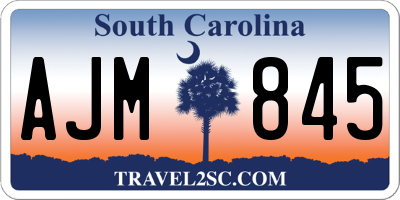 SC license plate AJM845