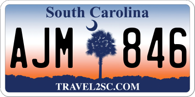 SC license plate AJM846
