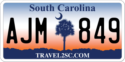 SC license plate AJM849