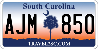 SC license plate AJM850
