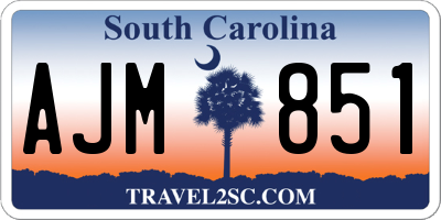 SC license plate AJM851
