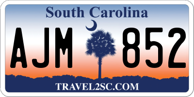 SC license plate AJM852