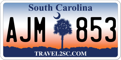 SC license plate AJM853