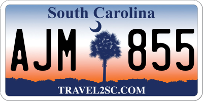 SC license plate AJM855