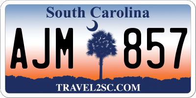 SC license plate AJM857