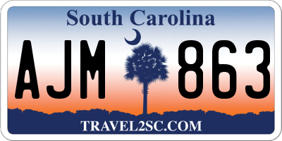 SC license plate AJM863