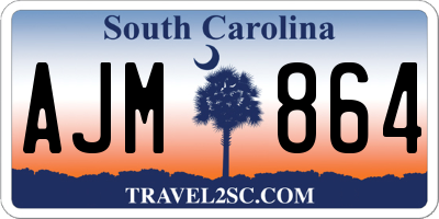 SC license plate AJM864