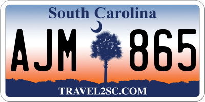 SC license plate AJM865