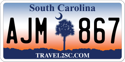 SC license plate AJM867