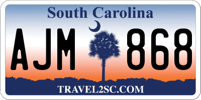 SC license plate AJM868