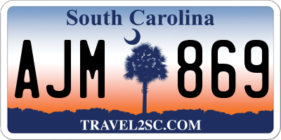 SC license plate AJM869