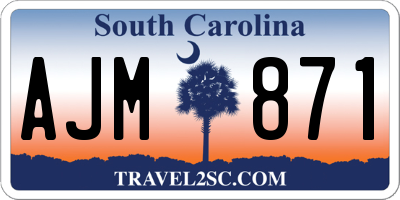 SC license plate AJM871