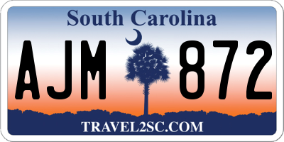 SC license plate AJM872