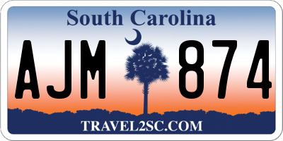 SC license plate AJM874