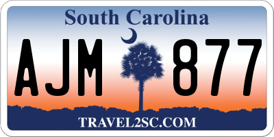 SC license plate AJM877