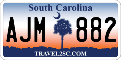 SC license plate AJM882
