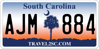 SC license plate AJM884