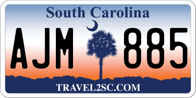 SC license plate AJM885