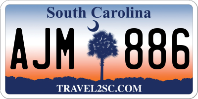 SC license plate AJM886