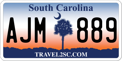 SC license plate AJM889
