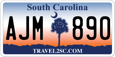 SC license plate AJM890