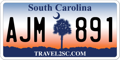 SC license plate AJM891