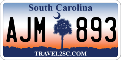 SC license plate AJM893