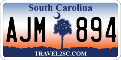 SC license plate AJM894