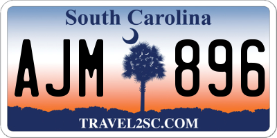 SC license plate AJM896