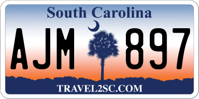 SC license plate AJM897