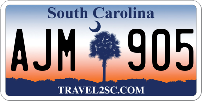 SC license plate AJM905