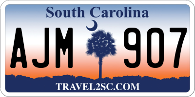 SC license plate AJM907