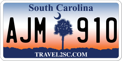 SC license plate AJM910