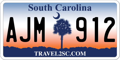 SC license plate AJM912