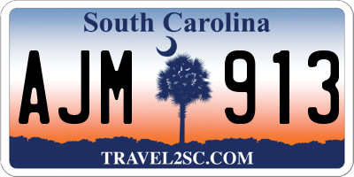 SC license plate AJM913