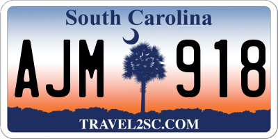 SC license plate AJM918