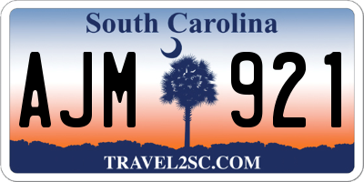SC license plate AJM921