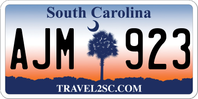 SC license plate AJM923