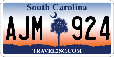 SC license plate AJM924