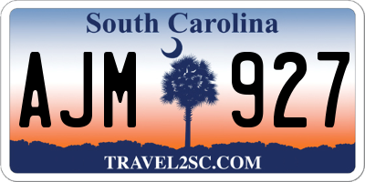 SC license plate AJM927