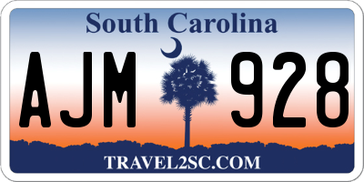 SC license plate AJM928