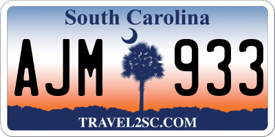 SC license plate AJM933