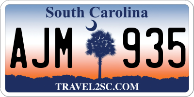 SC license plate AJM935