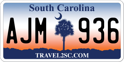 SC license plate AJM936