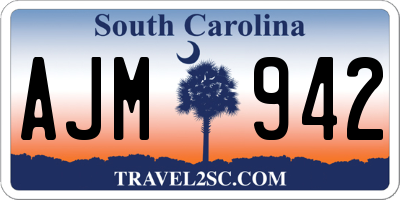 SC license plate AJM942